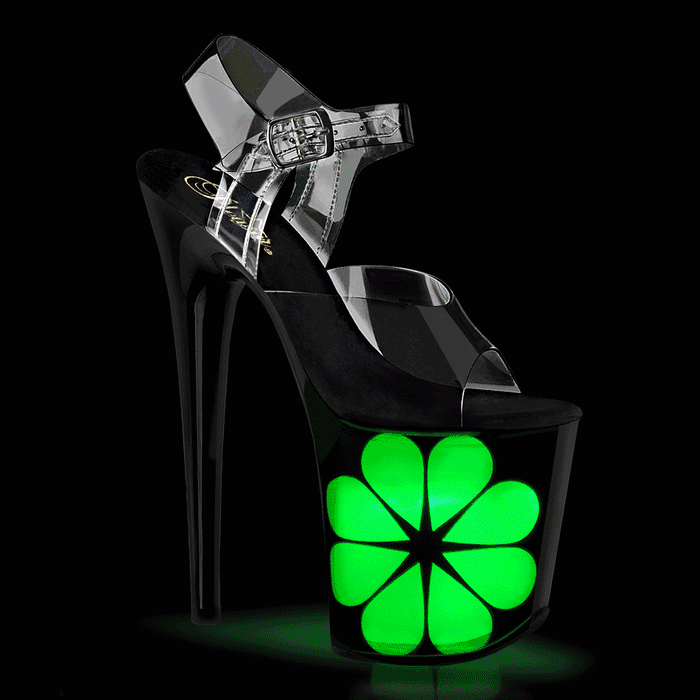 Tacones Pleaser FLAMINGO-808NLHS Transparente Negro