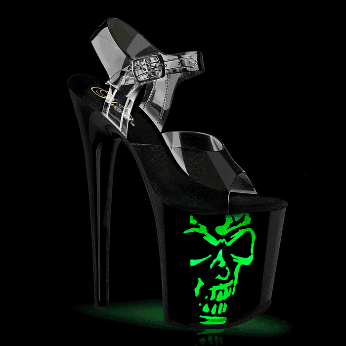 Tacones Pleaser FLAMINGO-808NLSK Transparente Negro