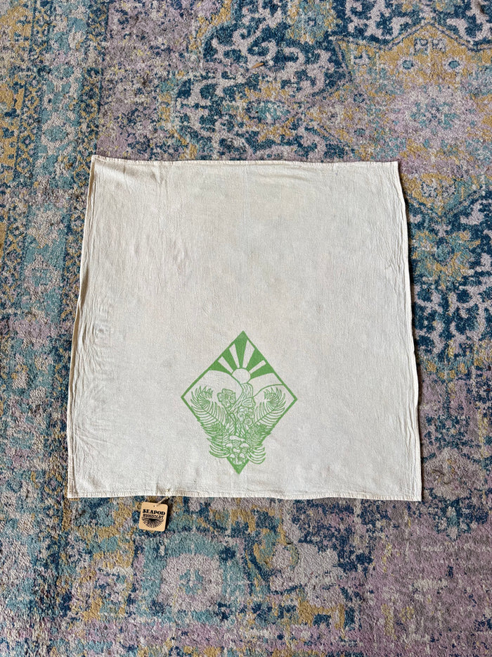 Tea Towel with Journey Print in Green
