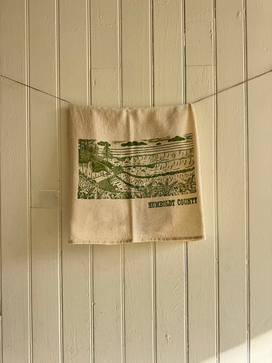 Tea Towel with The Point Print in Green