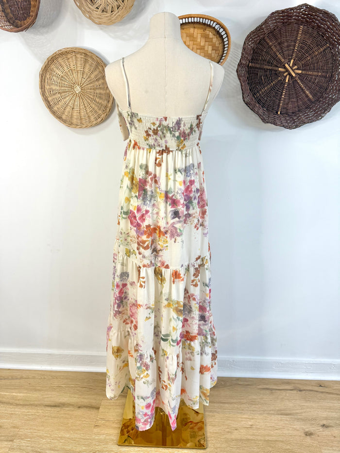 The Althea Floral Maxi Dress with Bow Detail