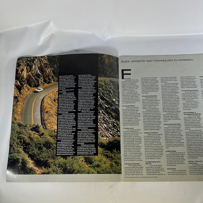 The Buick Buyer's Guide 1986 Dealers Showroom Advertising Catalog Brochure Guide Cars & Station Wagon by General Motors