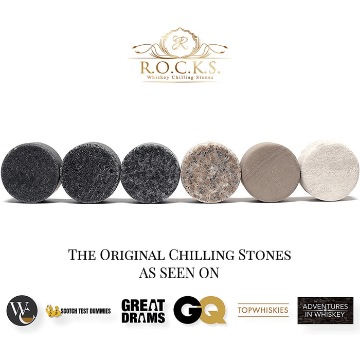 The Connoisseur's Set - Palm Whiskey Glass Edition  ROCKS Whiskey Chilling Stones