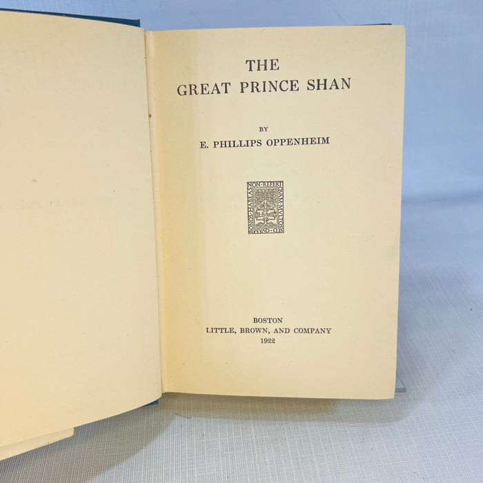 The Great Prince Shan E. Philips Oppenheim 1922 Little Brown and Company