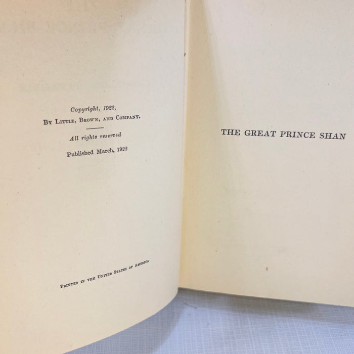 The Great Prince Shan E. Philips Oppenheim 1922 Little Brown and Company