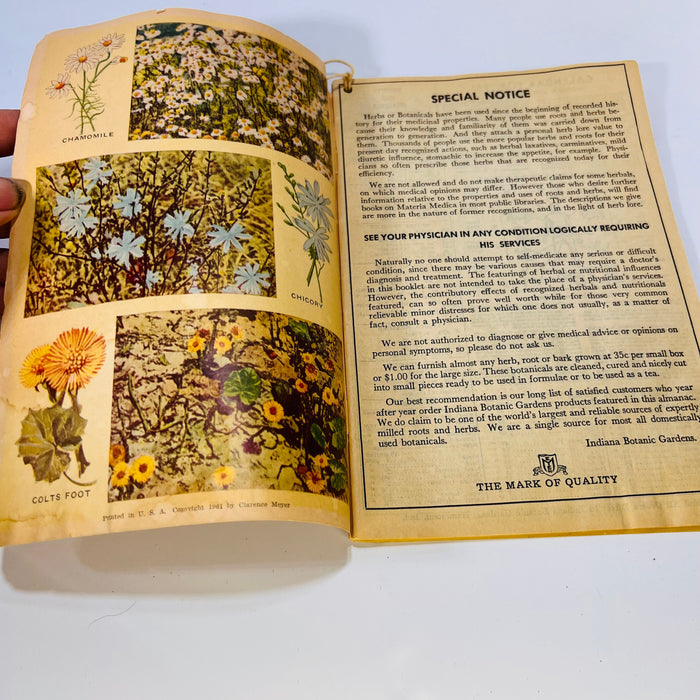 The Herbalist Almanac by the Indiana Botanic Gardens, 1932 & 1961 Editions