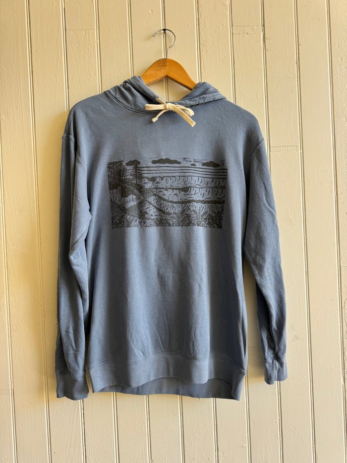 The Point Pullover in Dusty Blue