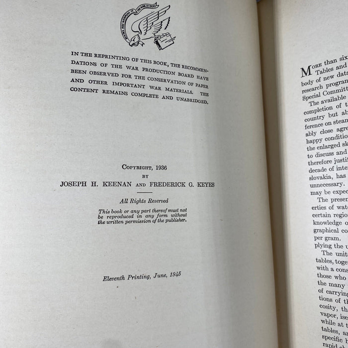Thermodynamic Properties of Steam by Joseph H. Keenan 1945