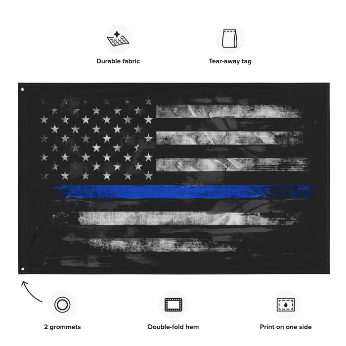 Thin Blue Line Flag 2.0 Front Wall Flag