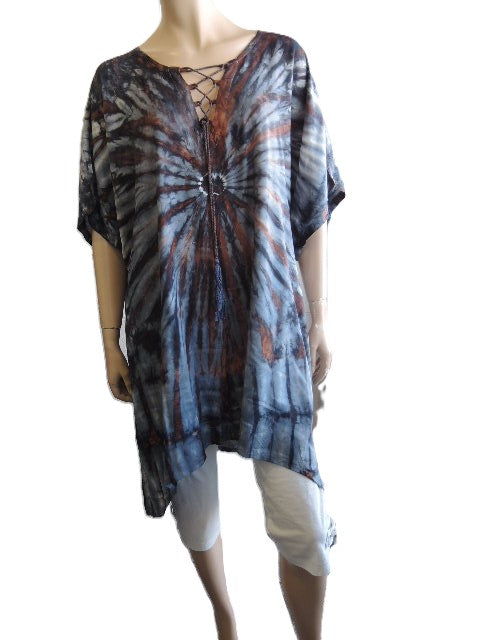 Tie Dyed Short Kaftan Top (Many Colours)