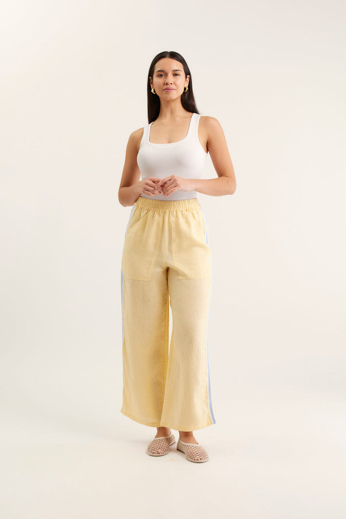 Tilly Linen Pant  In Lemon