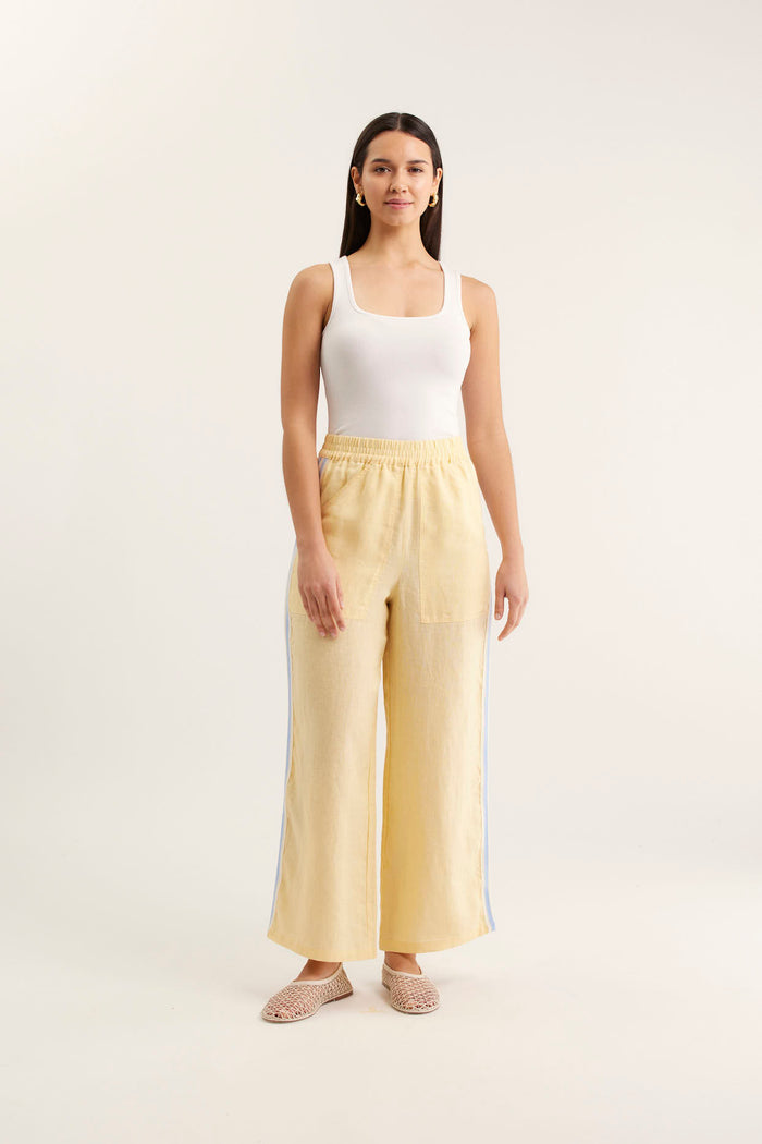 Tilly Linen Pant  In Lemon