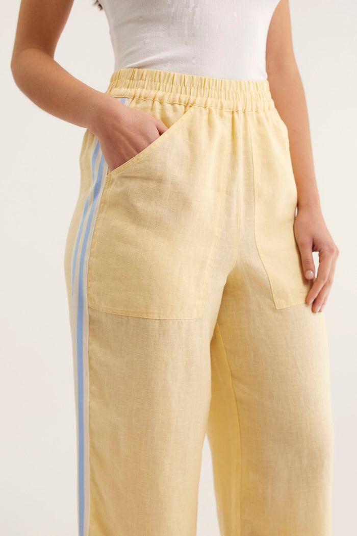 Tilly Linen Pant  In Lemon