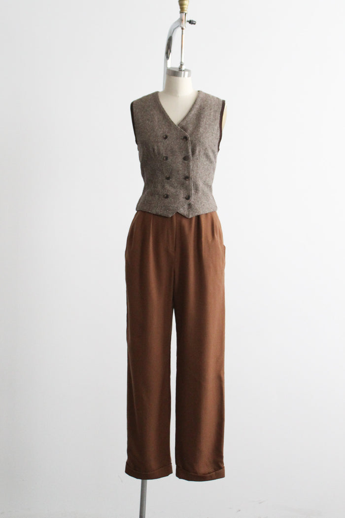 tobacco wool trousers