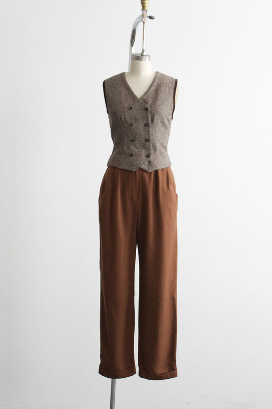 tobacco wool trousers