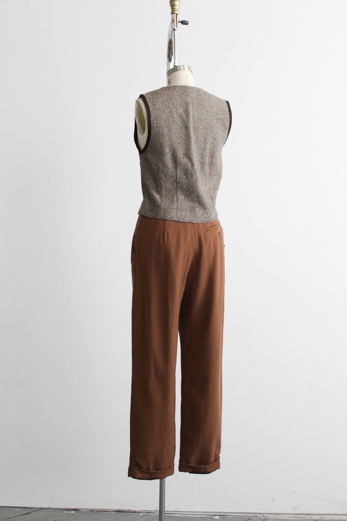 tobacco wool trousers