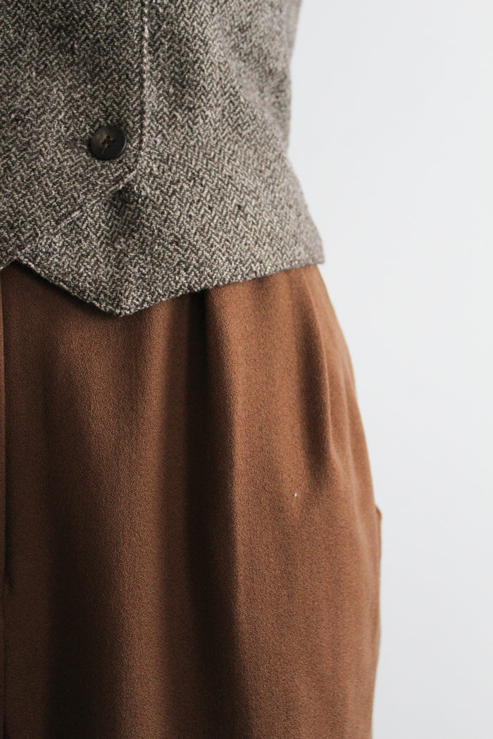 tobacco wool trousers