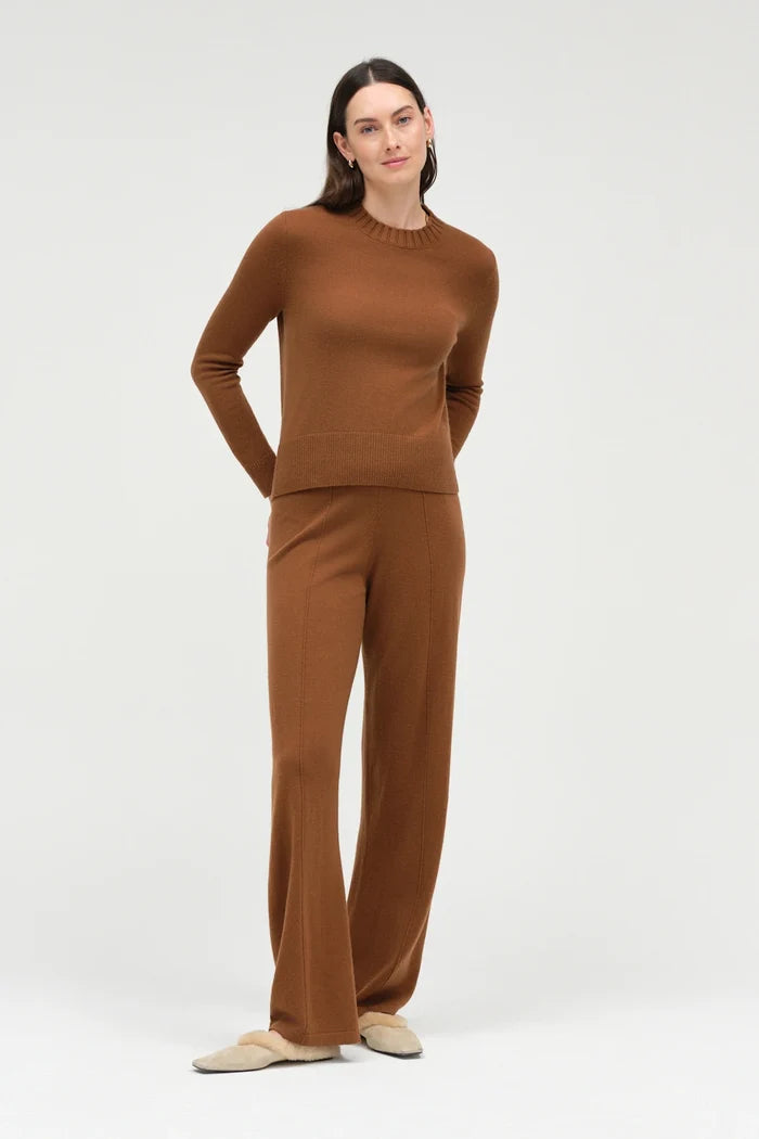 Toffee Wool-Cashmere Cropped Sweater