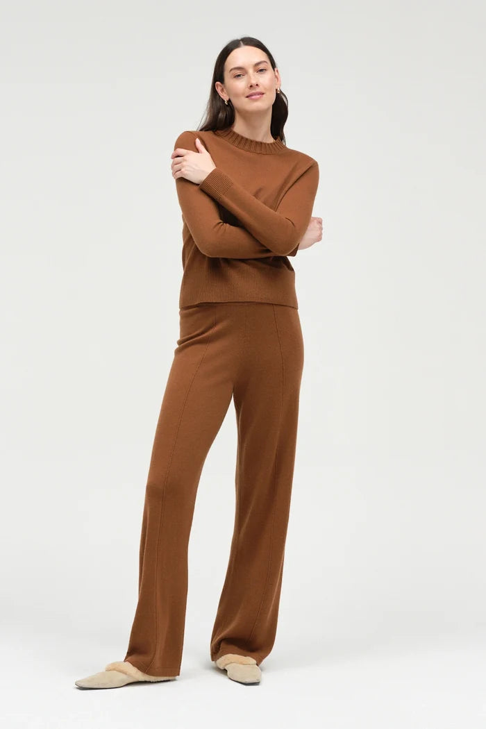 Toffee Wool-Cashmere Cropped Sweater
