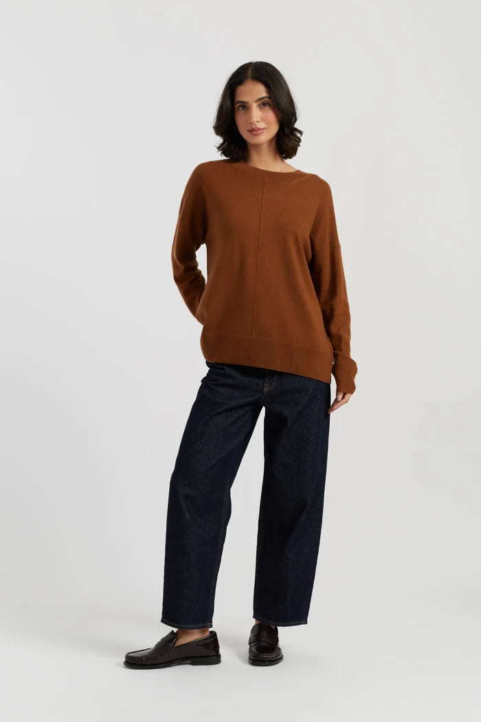 Toffee Wool-Cashmere Slouchy Sweater