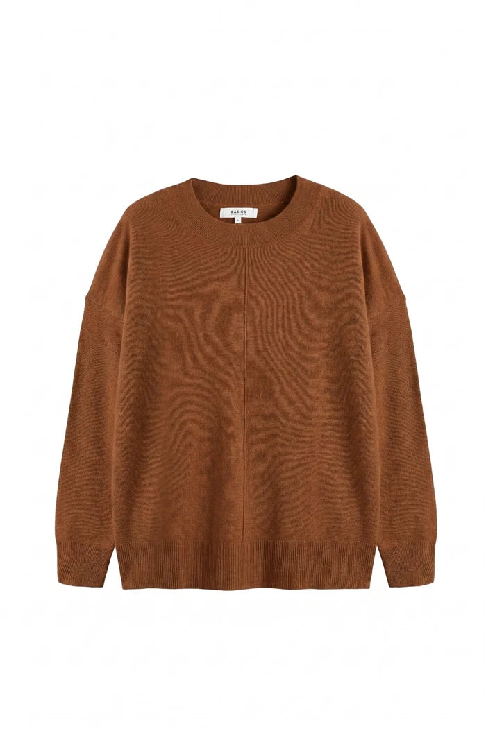 Toffee Wool-Cashmere Slouchy Sweater