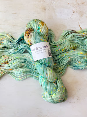 Toil & Trouble Hand-Dyed Confetti Neon Sock