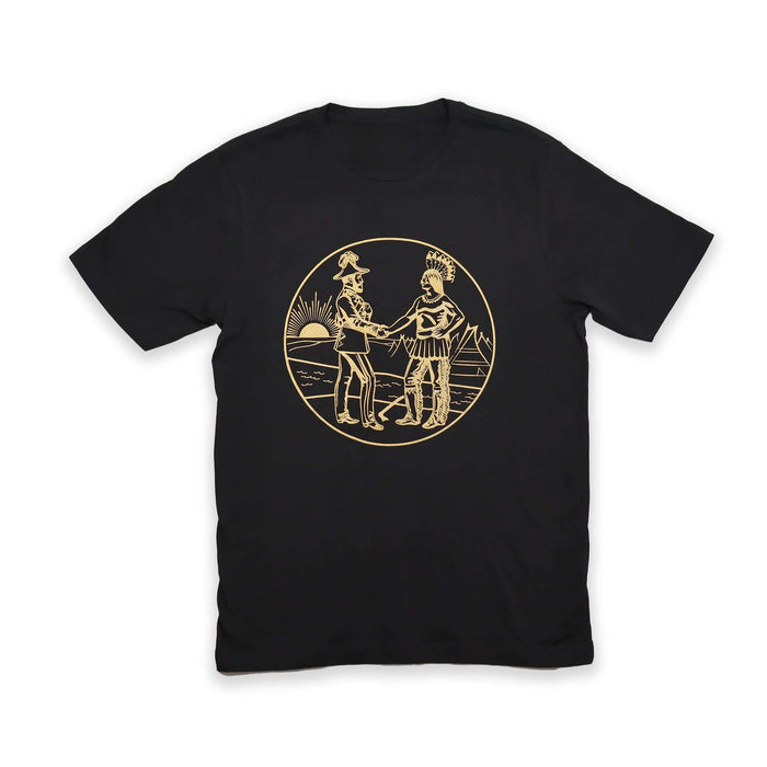 Treaty Medallion Tee featuring a unique design symbolizing unity and cultural heritage.