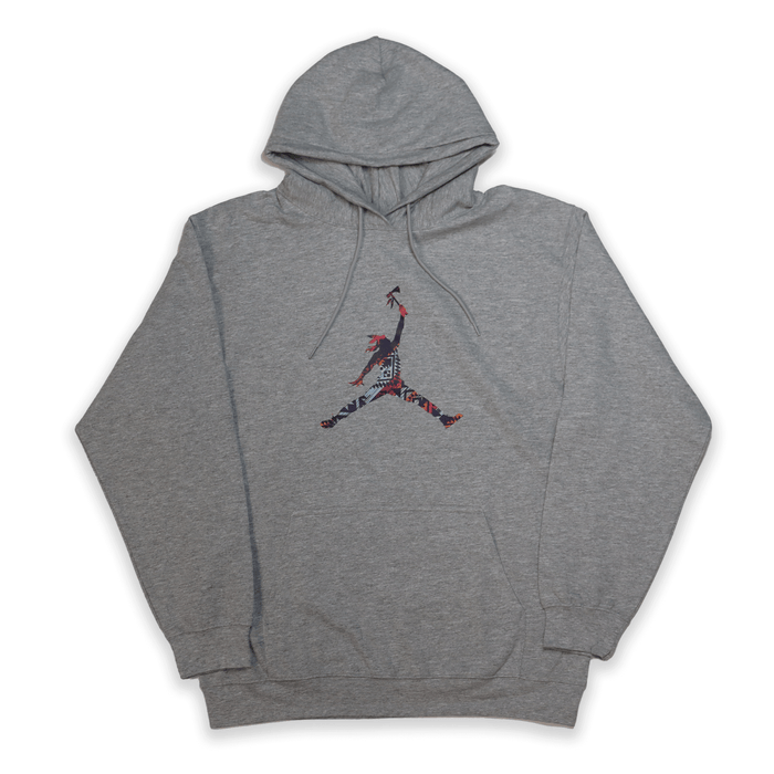 Tribal Leap Hoodie featuring a unique design and comfortable fit in gray color.