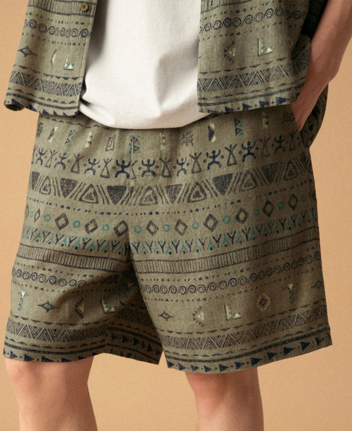 Tribal Shorts (Beige)