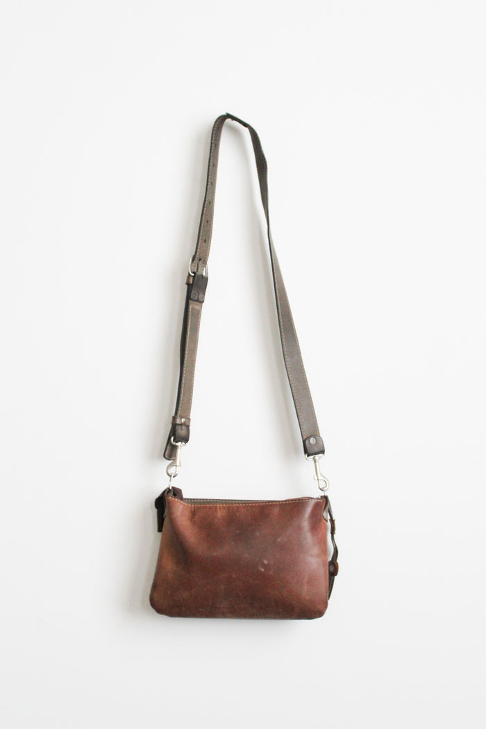 two tone leather shoulder bag