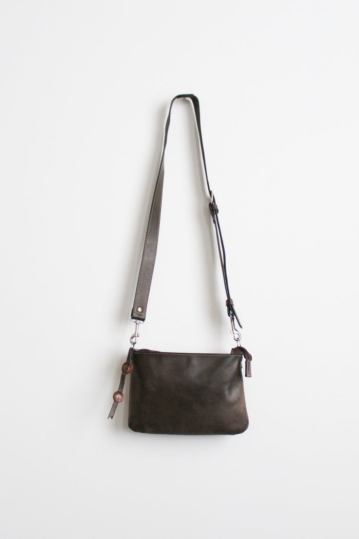 two tone leather shoulder bag