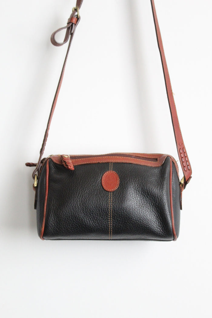two-tone pebbled leather bag