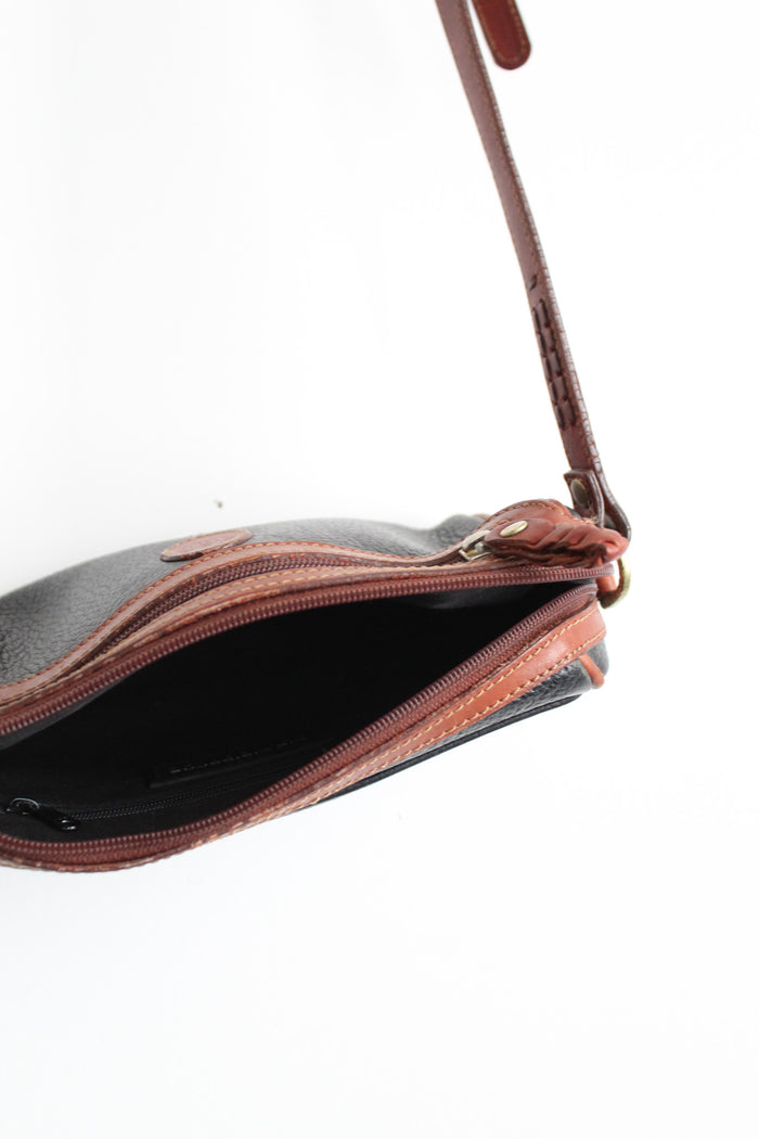 two-tone pebbled leather bag