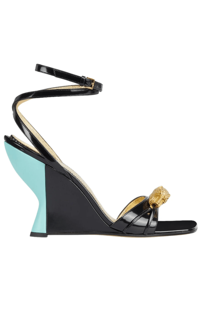 Gucci Two - Toned Embellished Wedge Sandals - Runway Catalog