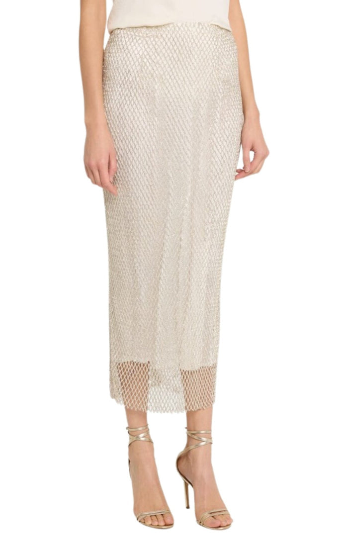 MARKARIAN Ulla Mesh Rhinestone - Embellished Pencil Skirt - Runway Catalog