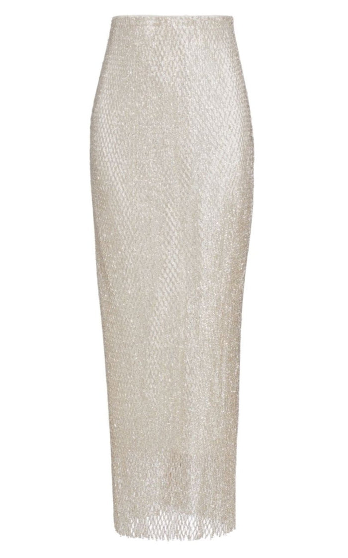 MARKARIAN Ulla Mesh Rhinestone - Embellished Pencil Skirt - Runway Catalog