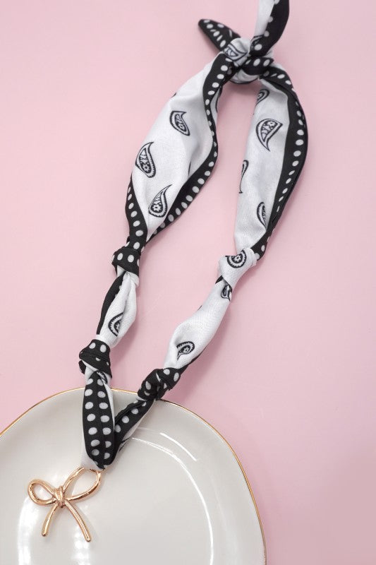 Ultimate Versatility Scarf with Charm Collection-Black Bow-Cute-Trendy-Shop-Womens-Boutique-Clothing-Store