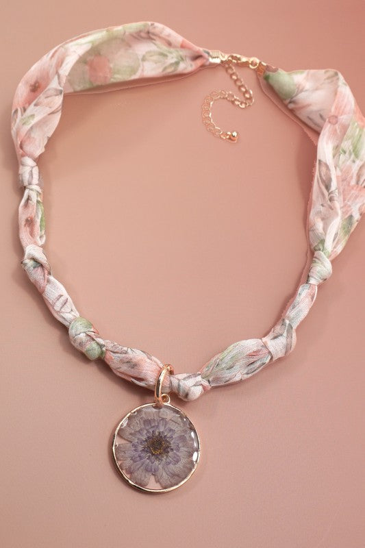Ultimate Versatility Scarf with Charm Collection-Pink Flower-Cute-Trendy-Shop-Womens-Boutique-Clothing-Store