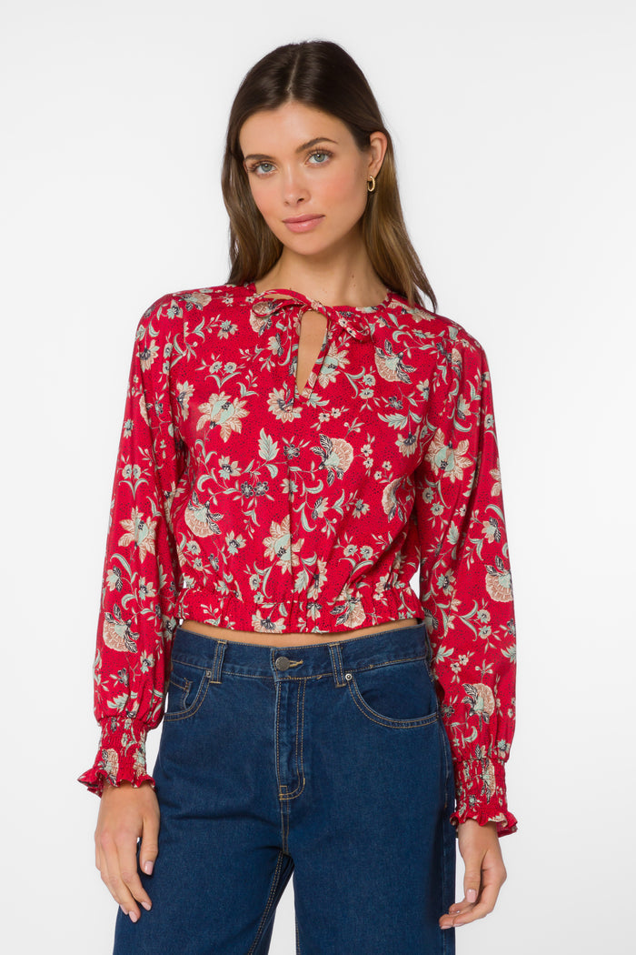 Vana Jacobean Floral Blouse - Tops - Velvet Heart Clothing