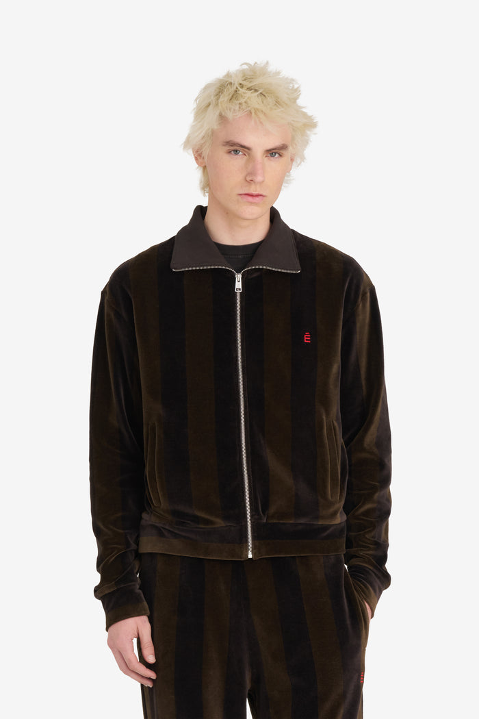 TRACKSUIT JACKET VELVET XXS / KHAKI