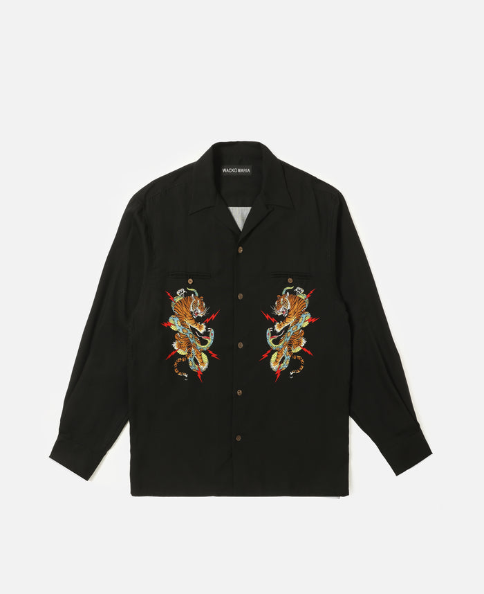 Wacko Maria X Tim Lehi Hawaiian Long-Sleeve Shirt (Black)