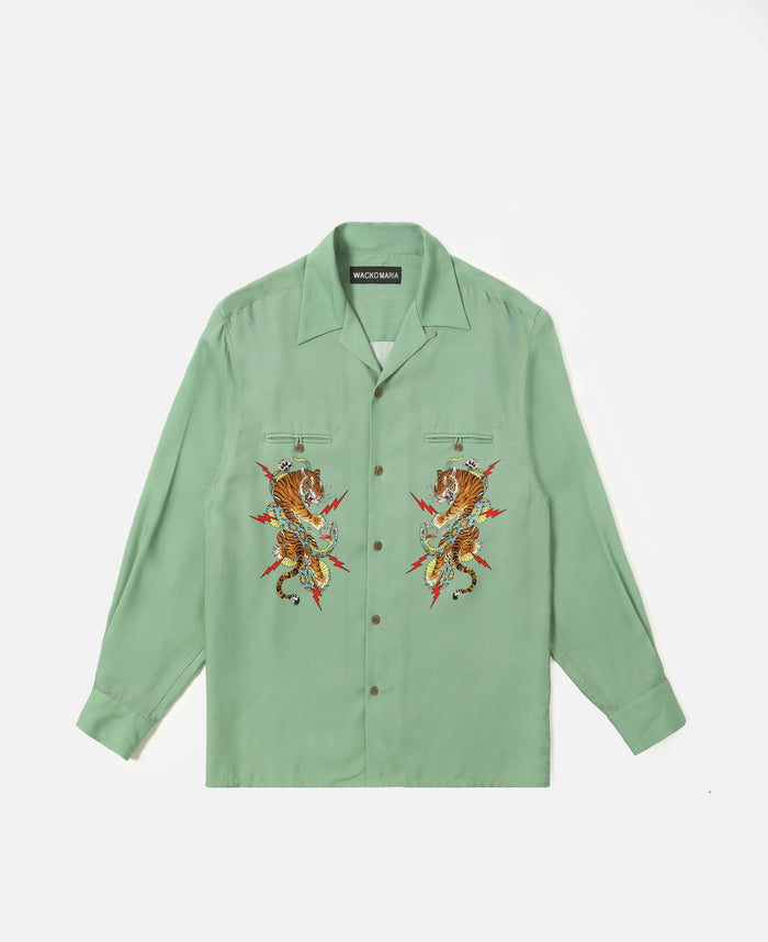 Wacko Maria X Tim Lehi Hawaiian Long-Sleeve Shirt (Green)