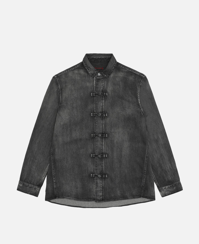 Washed Chinese Shirt (Black)