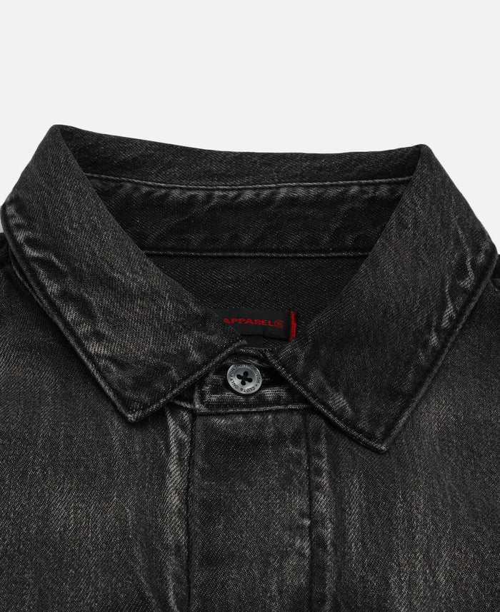 Washed Chinese Shirt (Black)
