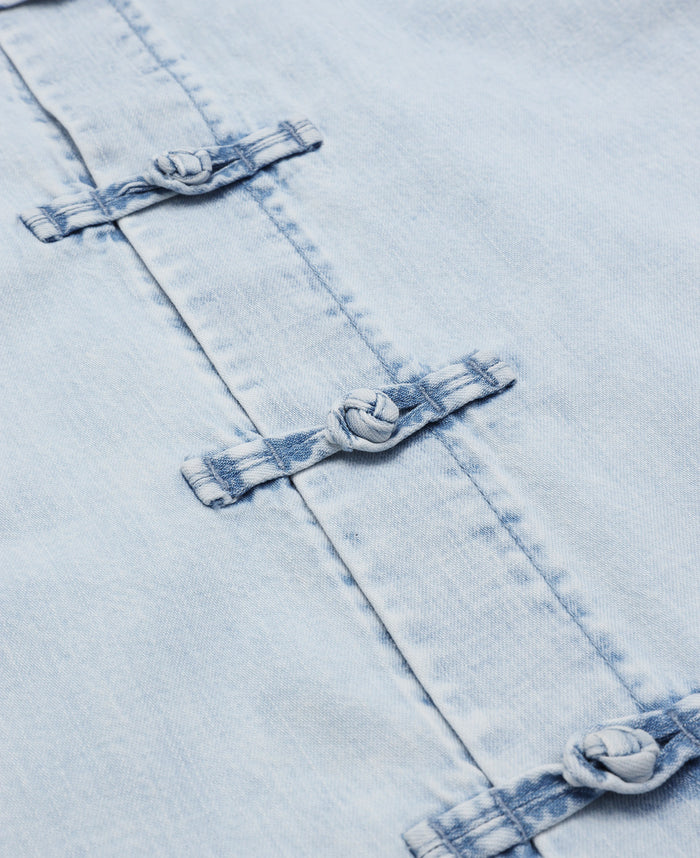 Washed Chinese Shirt (Blue)