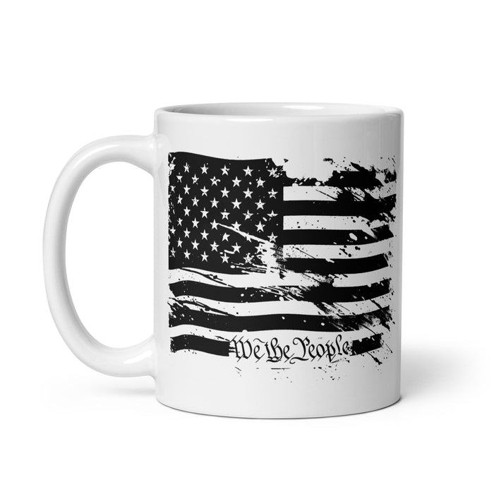 We The People American Flag Charcoal Mug