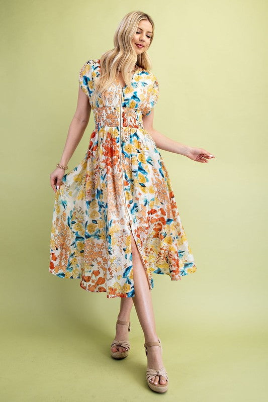 Western Chic Floral Midi Dress-Cute-Trendy-Shop-Womens-Boutique-Clothing-Store
