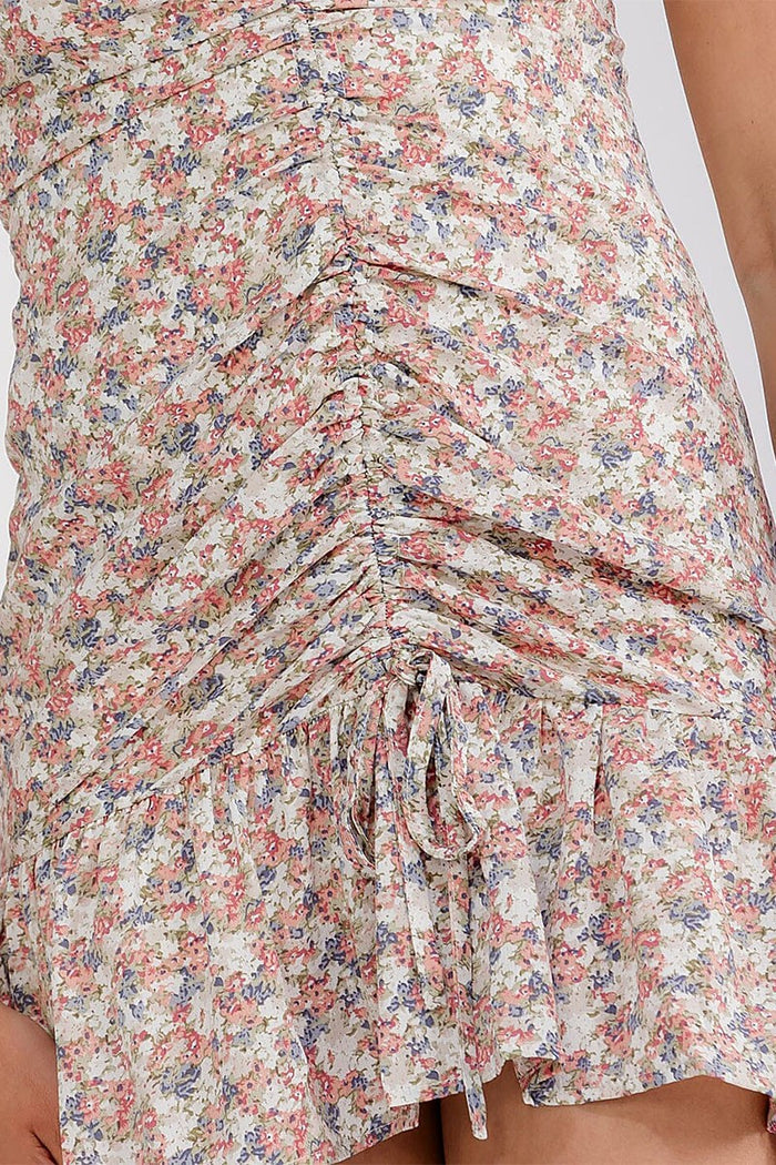 Western Festival Ruched Floral Dress-Cute-Trendy-Shop-Womens-Boutique-Clothing-Store