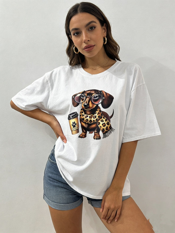 White Dog Coffee Graphic Tee - Born To Glam