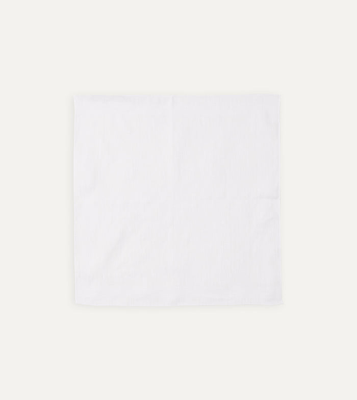 White Linen Pocket Square